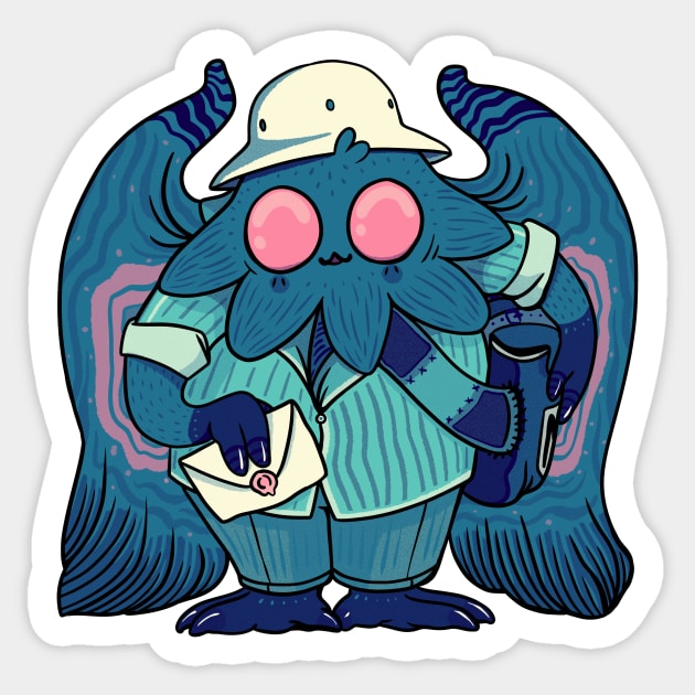 Mothman Mailman Sticker by Ballyraven